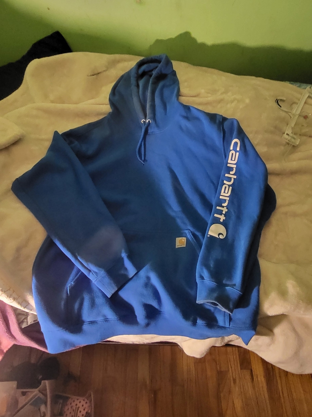 Carhartt Royal Blue Hoodie Sweatshirt with Sleeve Logo
